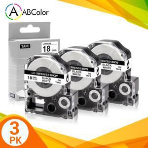 18mm 라벨 테이프 호환 LC-5WBN 색 LW-500 리본 인쇄