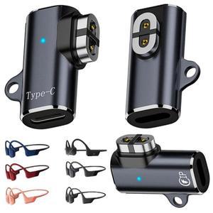 골전도 헤드폰 충전 어댑터 LED 표시기 Shokz AS800/S803/S810/AS700 용 90도 벤딩 마그네틱