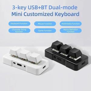 단축키 키보드 MK321BT 3키 미니 맞춤형 키보드 Bluetooth 무선 스위치 USB+BT 듀얼 모드 사무용 게임용 멀