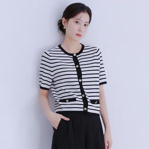 로엠 스트라이프 자켓형 가디건1color_RMCKE38ST1 296365