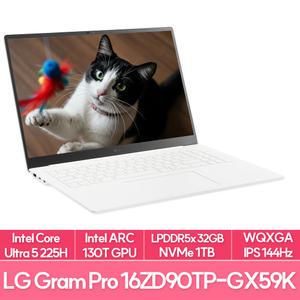 LG전자 그램 프로16 16ZD90TP-GX59K 인텔 울트라5 램32G NVMe1TB교체 사무용 노트북 추천 EU