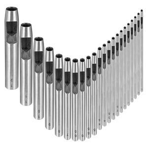 가죽 구멍 펀치 도구 원형 금속 중공 세트 22 개 0.5-12mm