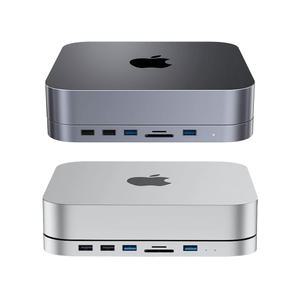 위즈플랫 HM25C HDD SSD 외장하드 케이스 USB-C 맥미니 스타일 7 IN 1 USB허브 SD카드 그레이