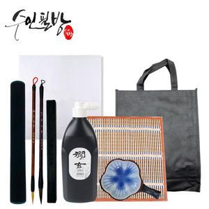 수인필방 캘리입문용세트C-붓,서예붓,겸호필,화선지,먹물,깔판,문진,붓말이,캘리재료,캘리그라피기초세트