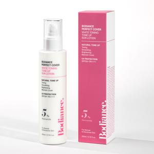 바디언스 퍼펙트 커버 화이트 토닝 톤업 선크림 200ml 저자극 혼합자차 파데프리 미백