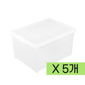 시스템 리빙박스 수납장 정리함 반투명 5개 68L