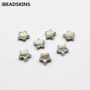 신상 도착 귀걸이 부품용 별 모양 비즈 로듐 컬러 CCB 손으로 만든 파인딩 쥬얼리 DIY 10x9mm 1000 개