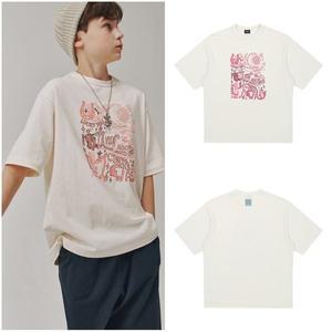 갤러리아 AZB3TS05IV 핑크레터링나염 포인트 아이보리 티셔츠