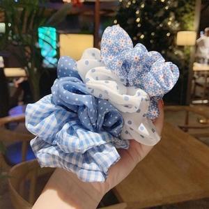 [다잇템] 여성 파란색 5개 곱창끈 쿨 캐쥬얼 색상 머리끈 세트