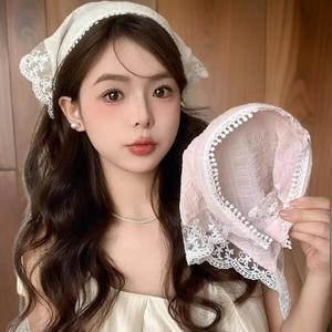[아트박스]/신상오픈런 여성용 레이스 헤어밴드 스타일링 두건