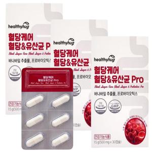혈당케어 혈당유산균PRO 15g 30정 3세트 바나바잎 프락토올리고당 이산화규소 비타민C 염화칼륨