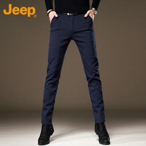 JEEP 남성용 프리미엄 솔리드 슬림핏 정장 팬츠