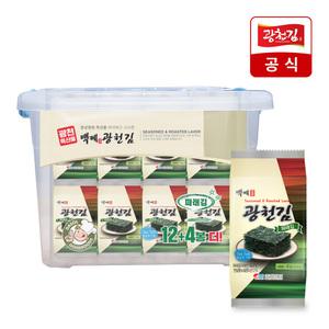 [광천김] 백제 파래 도시락김 4g x 32봉 + 리빙박스