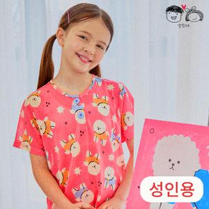 [알럽키즈] 성인 핑크비숑 5부 상하세트