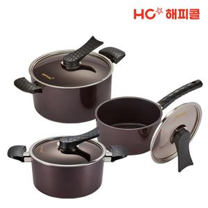 [본사직영] 해피콜 다이아몬드 IH 인덕션 냄비 3종 세트A (18편/20양/24곰솥)