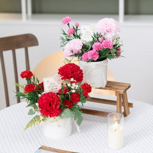 빛나는 어버이날 카네이션 화분 set 20x22cm (2컬러) 인테리어 조화 테이블 장식
