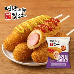 명랑시대 우리밀 점보 핫도그 120g x 8개