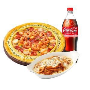 피자헛 씨푸드킹 리치골드L+리치치즈파스타+콜라