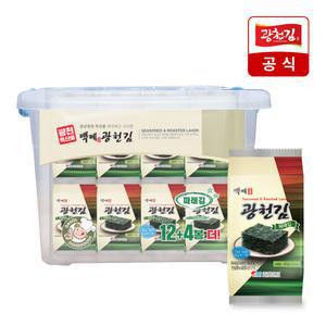 [광천김] 백제 파래 도시락김 4g x 32봉 + 리빙박스