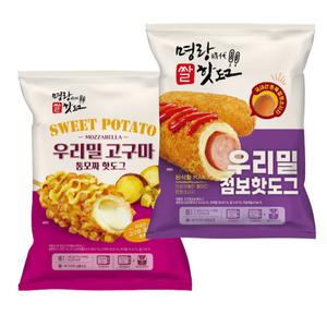 명랑시대 우리밀 점보 핫도그 8개+고구마 통모짜 핫도그 8개