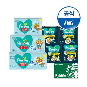 [TOP브랜드] 팸퍼스 2025 신제품 에어차차 팬티 3팩 + 2025 통잠팬티 4팩 기저귀 4 ~