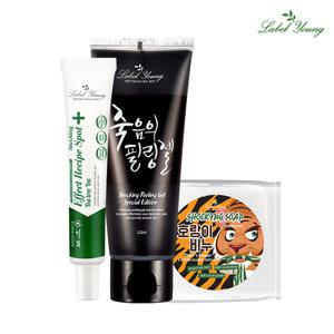 [체험set2]쇼킹효과레시피 티트리버전 1개+호랑이비누1개+죽음의필링젤1개