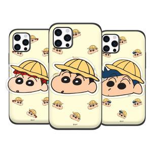 귀여운 갤럭시 아이폰 카드케이스 범퍼 짱구 해바라기반 아크릴톡 / 핸드폰케이스