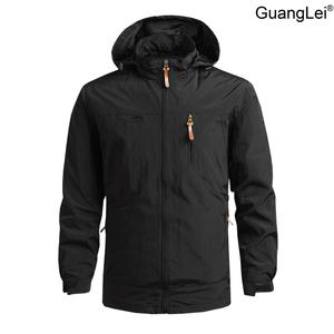 남성 바람막이 GuangLei 후드 아노락 초경량 퀵드라이 봄 가을 간절기 자켓