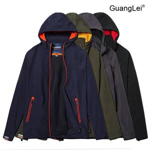남성 바람막이 GuangLei 아노락 자켓 초경량 후드 윈드러너 등산 자전거