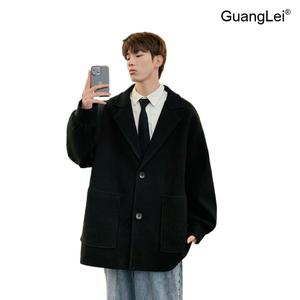 남성자켓 GuangLei 가을겨울 바람막이 후드 플리스 집업 윈드러너 러닝 자켓