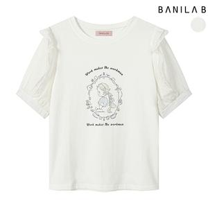 여성 소매 프릴 포인트 반팔 블라우스