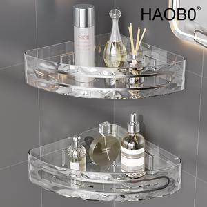 HAOB0 투명하다 욕실 코너 정리대 화장실 펀치 벽걸이 수납 워시 테이블 교수형 선반
