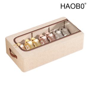HAOB0 투명 신발정리함 접이식 침대밑수납함 강화 철제 프레임 신발보관함 신발장 정리