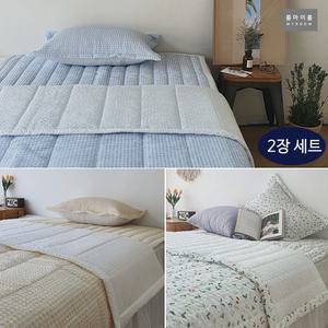 시원한 시어서커 여름이불 2장 세트 / 홑이불 2장세트 싱글 여름 차렵이불 캠핑 차박