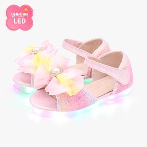 [키펀트] LED 레인보우 플럼 여아 샌들