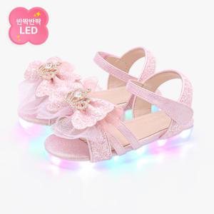 [키펀트] LED 티아라 코르사주 여아 샌들