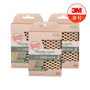 [3M]그리너클린 옥수수 3중 그물망사 수세미 3입 3개(총9입)