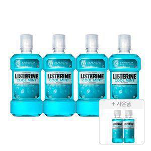 리스테린 쿨민트, 750ml, 4개 + 증정(쿨민트, 100ml, 2개)