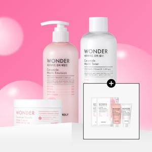 원더 세라마이드 모찌 3종(토너500ml,에멀전/크림300ml+마스크2매,에멀전/크림30ml)