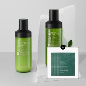 더 촉촉 그린티 수분 기초세트(스킨180ml,로션160ml+어성초마스크팩 3매)