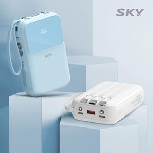 스카이 필 5in1 LCD 고속충전 22.5W 미니 일체형 10000mAh 보조배터리 U10PD 랜턴 겸용