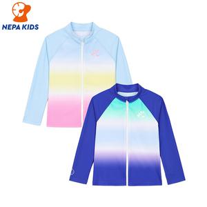 NEPA KIDS 네파키즈 공용 컬러링 래시가드 집업 탑 KKD3001