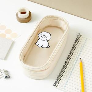 아트박스 PVC창 멀티파우치 필통 비숑