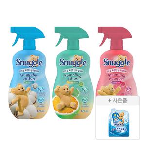 스너글 섬유탈취제 허거블코튼 470ml, 1개 + 스파클링 시트러스 470ml, 1개 + 블루밍부