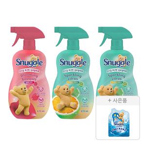 스너글 섬유탈취제 스파클링 시트러스 470ml, 2개 + 블루밍부케 470ml, 1개 + 증정 (섬
