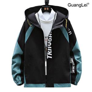 남성 바람막이 GuangLei 후드 아노락 자켓 봄 가을 캐주얼 워크웨어