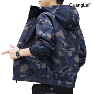 남성바람막이 GuangLei 카모플라쥬 아노락 재킷 가을 겨울 캐주얼 아우터