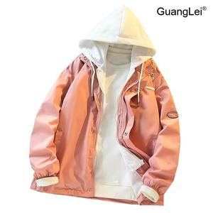 남성 바람막이 GuangLei 후드 아노락 자켓 봄 가을 간절기 워크자켓