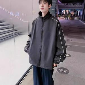 남성용 GuangLei 대사이즈 스탠드칼라 자켓 봄 가을 캐주얼 바람막이 아웃도어 아노락