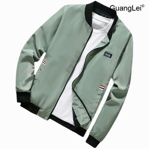 남성 바람막이 GuangLei 스탠드 칼라 야구 재킷 봄 가을 간절기 숏 트렌치 코트
